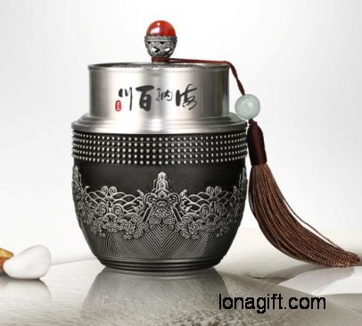 海納百川純錫高檔茶葉罐