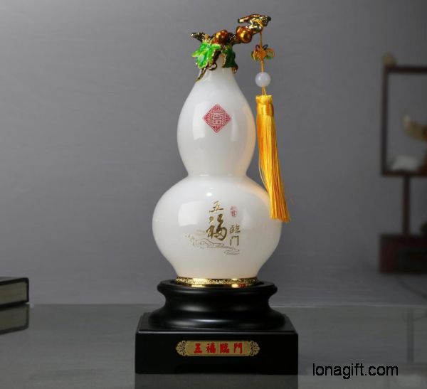 五福臨門葫蘆花瓶